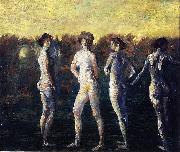 Arthur Bowen Davies Four Figures (1911) by Arthur B. Davies oil painting on canvas
